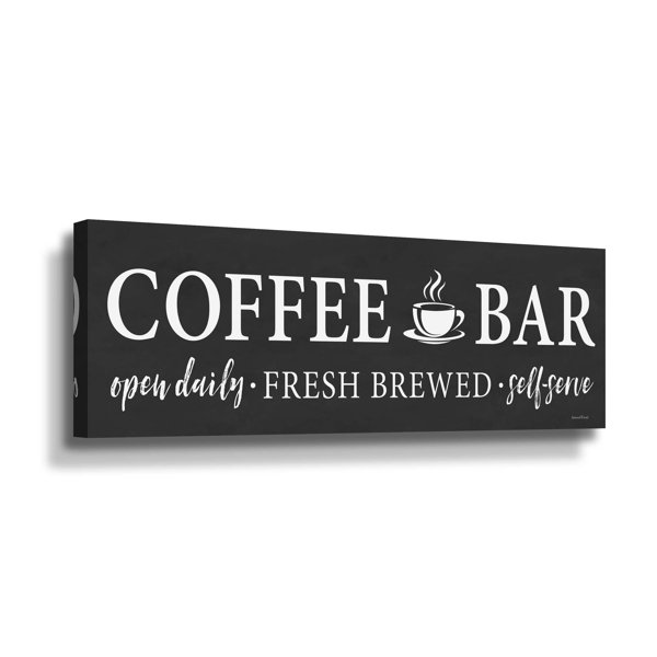 Trinx Self Serve Coffee Bar Framed On Canvas Textual Art Wayfair